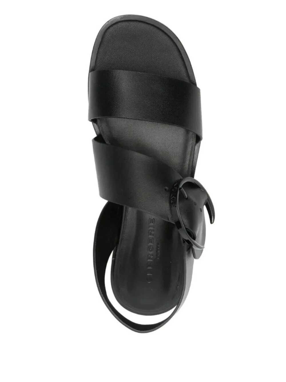Robert Clergerie ILONA Black Leather Flat Sandals, Size EU 40.5/US 10, NEW